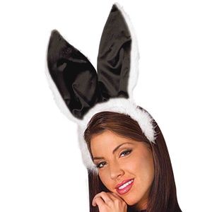 Black and White Bunny Ears with Tail! Perfect for Halloween! Mean Girls Costume!